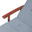 Kerish 200 cm Long Reclining Acacia Single Chaise with Cushions and with Table