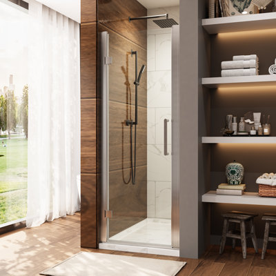 26" W x 72" H Single Shower Door with Clear Glass