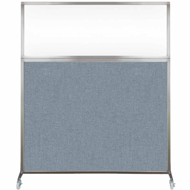Cloison de bureau Hush - fenêtre transparente, 60", Bleu poudre