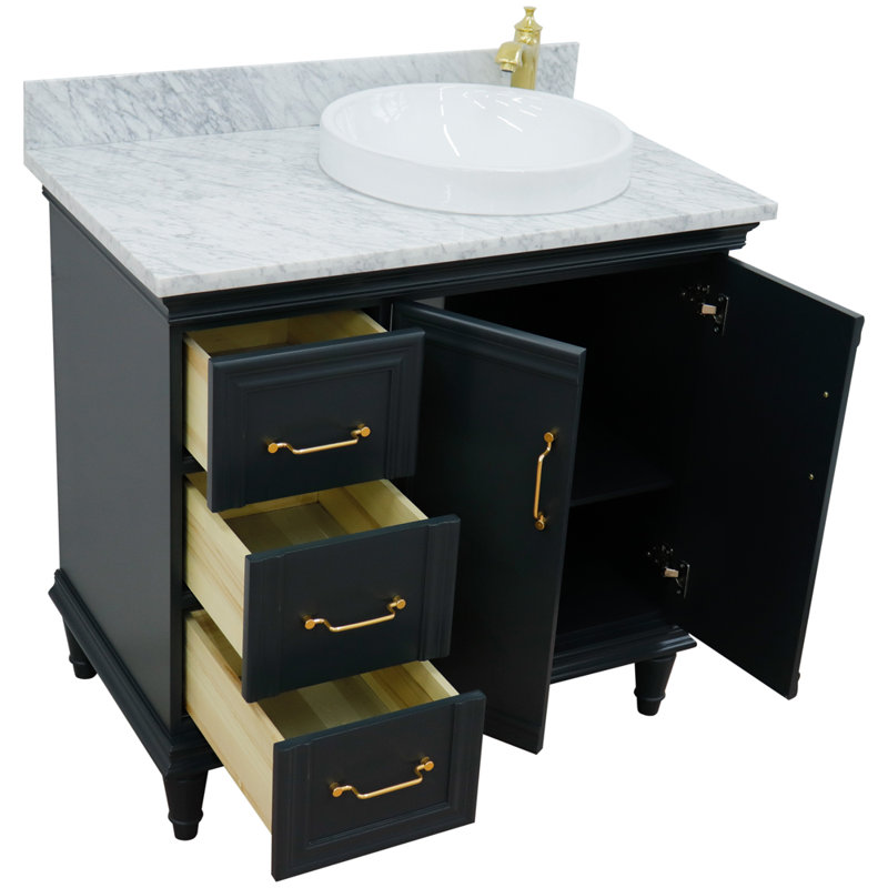 Ensemble de meuble-lavabo simple 37 po Levitt, Gris foncé