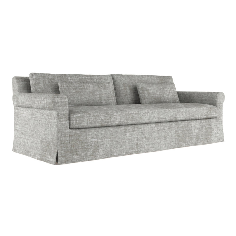 Canapé à accoudoirs roulés Ludlow, Cuir chocolat, H 34 po x l 96 po x P 42 po