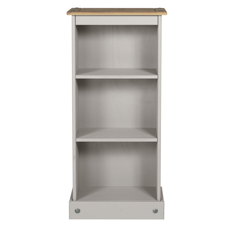 Palmea 104 cm H x 46 cm W Solid Wood Standard Bookcase, Grey