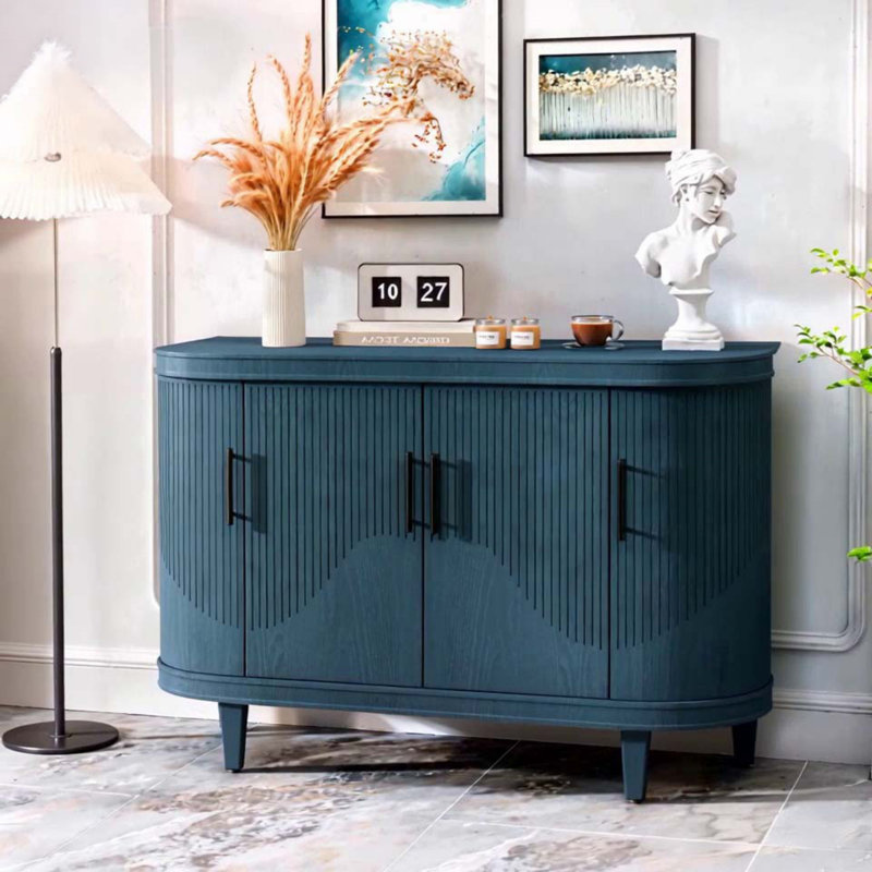 Buffet décoratif moderne incurvé de 47,2 pouces Modern, Bleu