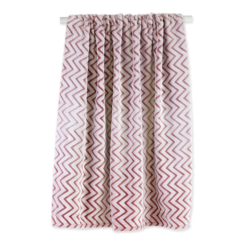 Jeté en peluche Chevron, Rouge