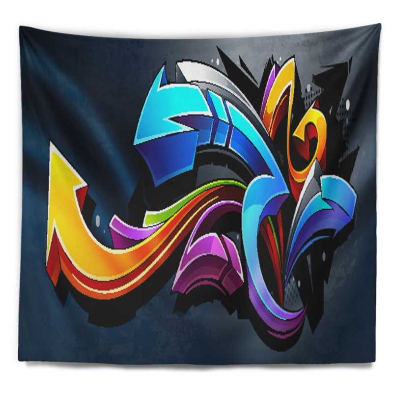 Direction tapisserie d'art de rue Graffiti, H 50 po x l 60 po