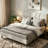 Platform Bed Frame,  with Adjustable Fabric Headboard and Wooden Slats Support, No Box Spring Required for Bedroom-478215666-478215669