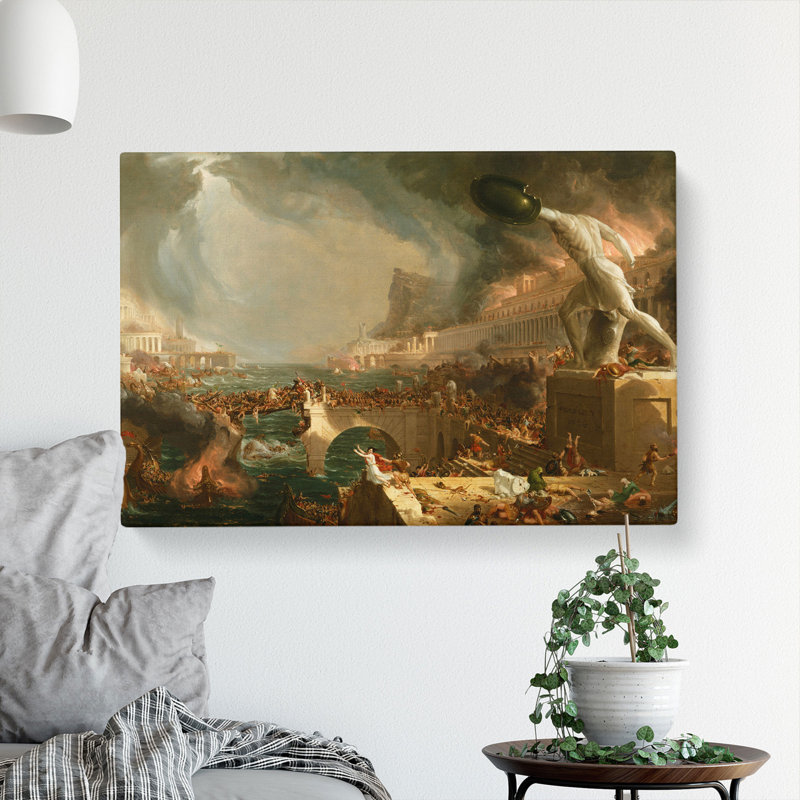 Course Of The Empire Destruction by Thomas Cole - Wrapped Canvas Painting, 50cm H x 76cm W x 3cm D