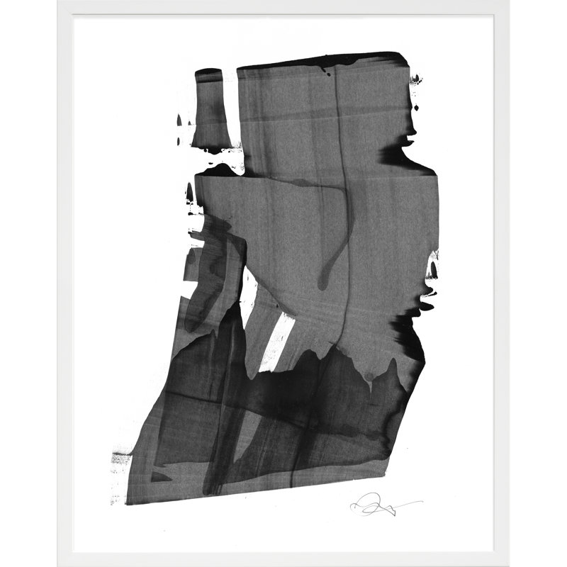 Brushstroke 4 Painting by Jacques Pilon, 25" H x 20" W x 1.25" D, White