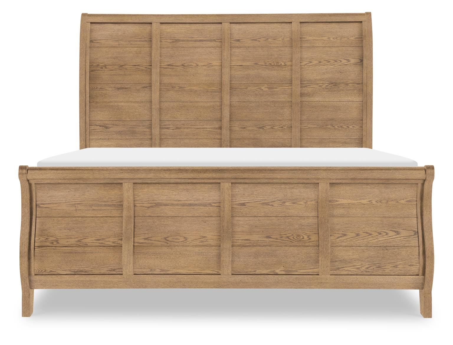 Country Living Sleigh Oak Bed, Brown, Queen
