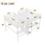 Lit mezzanine simple au-dessus d'un lit simple en métal avec bureau double, armoire et tablettes avec prise électrique pour économiser de l'espace et réduire le bruit, blanc