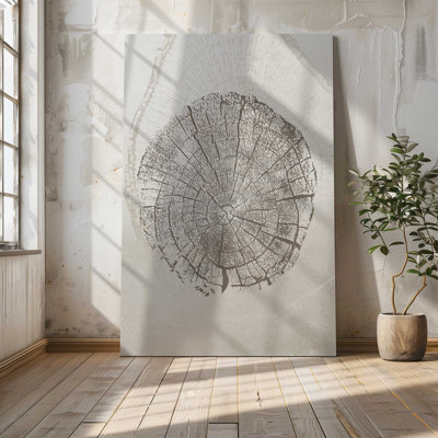 60 po x 40 po, anneau de sapin beige III, grande impression sur toile