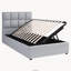 Lit plateforme simple tapissier avec système de rangement hydraulique, gris-1702314398