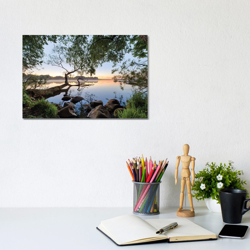Vue sur le lac - Giclée sur toile tendue avec châssis