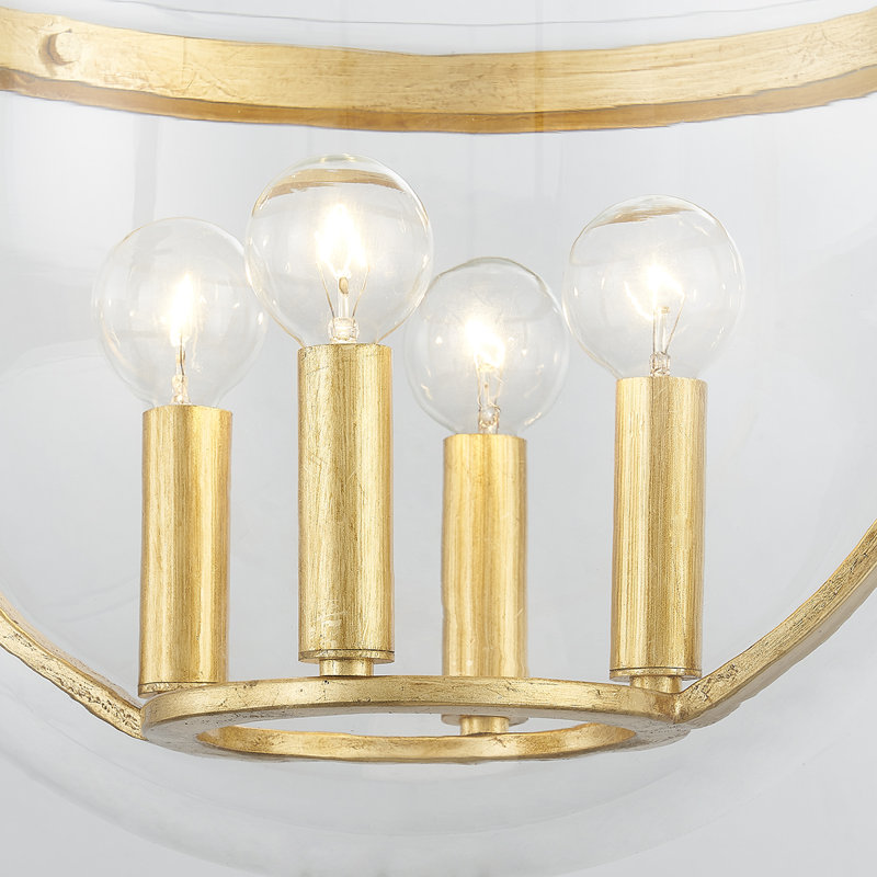 MALLOY 4 LIGHT LANTERN, Vintage Gold Leaf