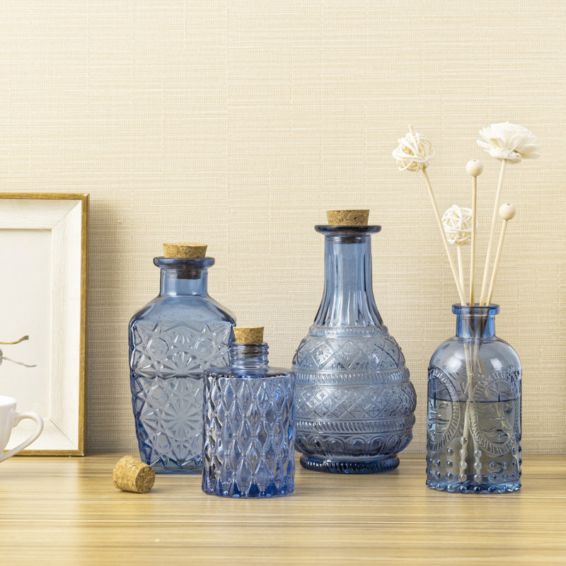 Glass Decorative Bottle, Blue