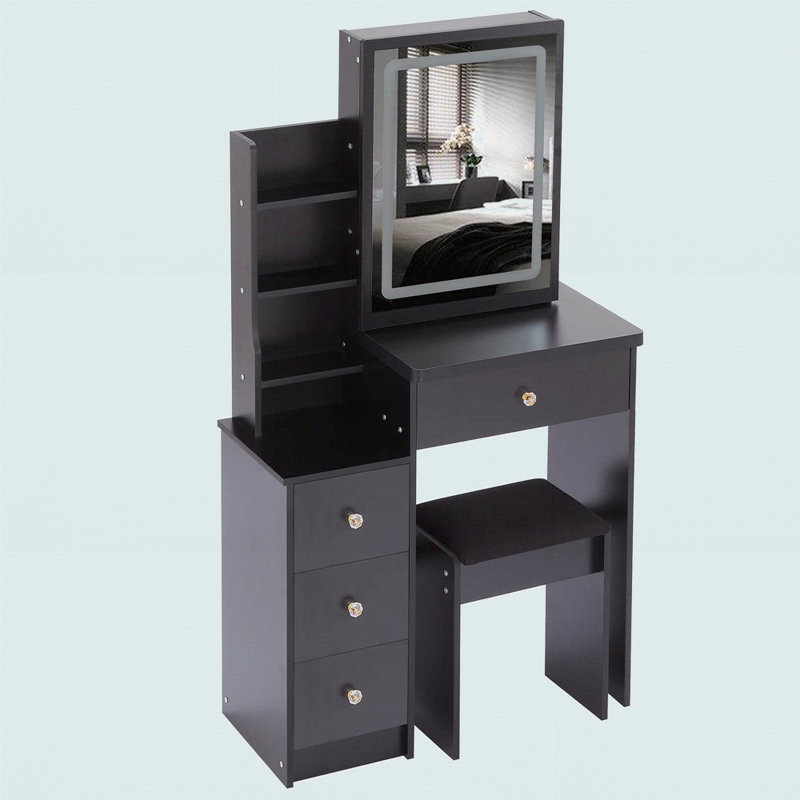 Tabouret de chevet 29,2 po, Noir