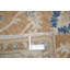 Tapis à motif floral en laine noué à la main de 3,8 x 5,8 pi rouge, beige et bleu clair