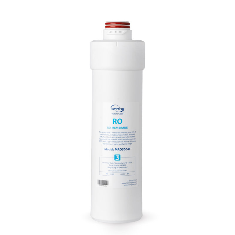 iSpring MRO5004F 3rd-Stage 500 GPD RO Membrane for RO5004F Series Tankless Reverse Osmosis System, Lasts up to 24 Months
