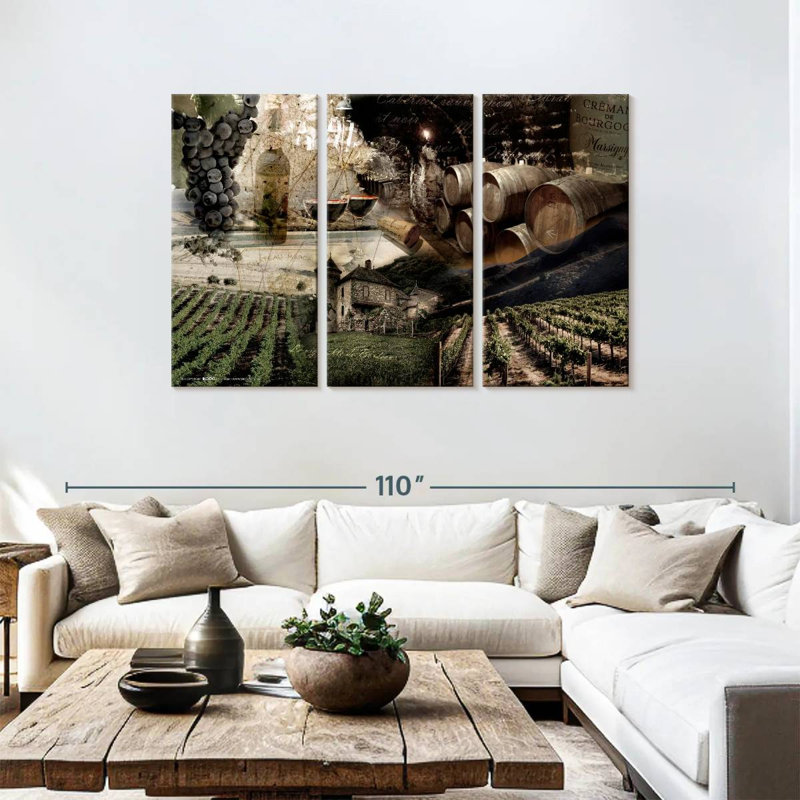 Yarlin Collage Wine, 48" H x 74" W