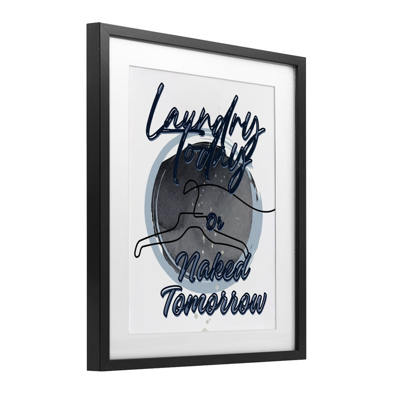 «Laundry Laundry with Hanger Contour», impression encadrée sous verre, design par Jesse Keith, Cadre noir minuit