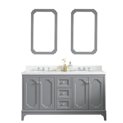 Queen 60" Double Bathroom Vanity Set with Mirror