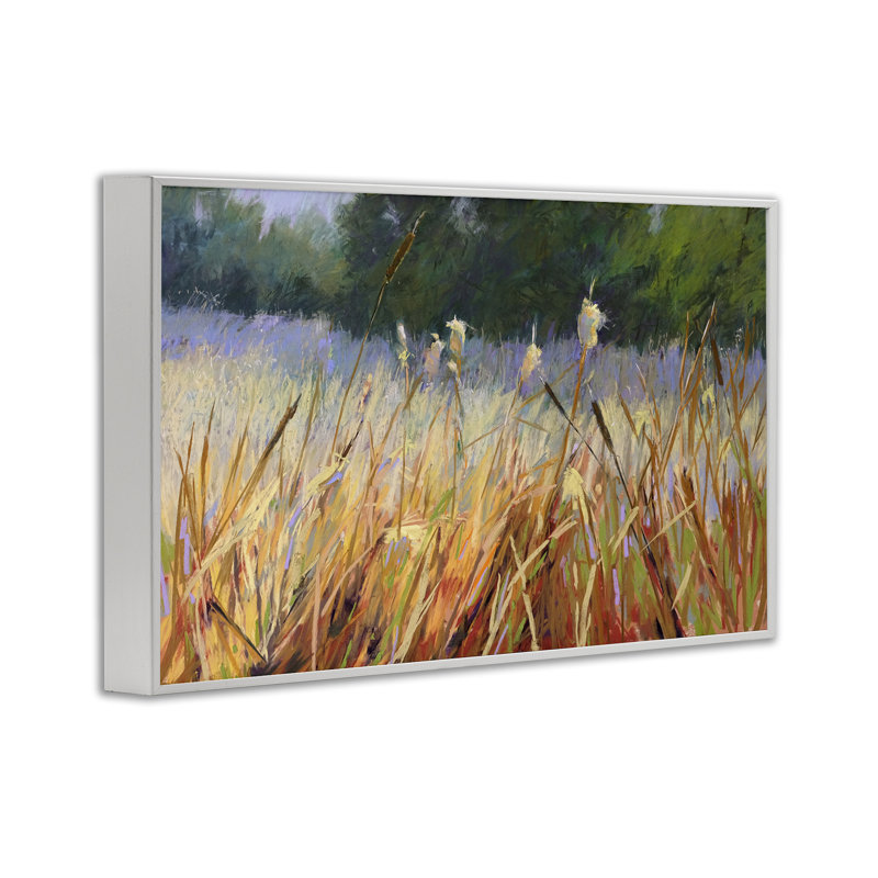 «Country Summer Reeds», estampe numérique par Carol Strock Wasson, Estampe numérique encadrée blanc bord de mer