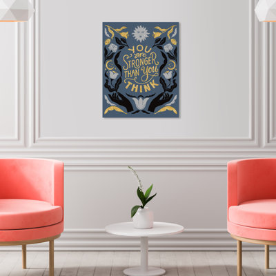 «You are Stronger Than You Think», art textuel sur toile