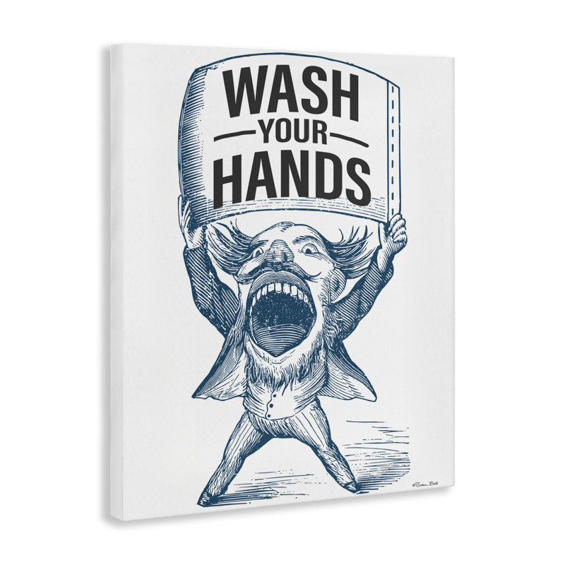 «Wash Your Hands Vintage Canvas», conception par Susan Ball, H 20 po x l 16 po