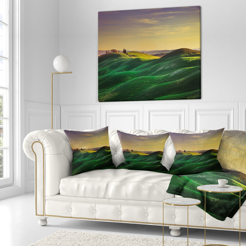 Coussin Green Rolling Hils in Crete Senesi, 16 po x 16 po