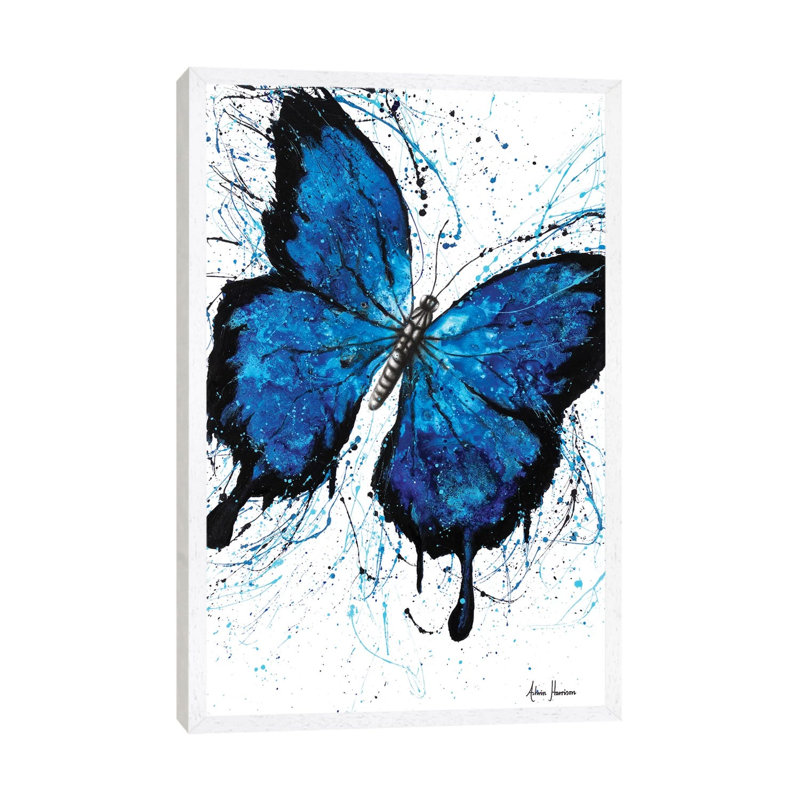 Beach Butterfly by Ashvin Harrison - Print on Canvas, 152.5 cm H x 101.5 cm W, White Framed