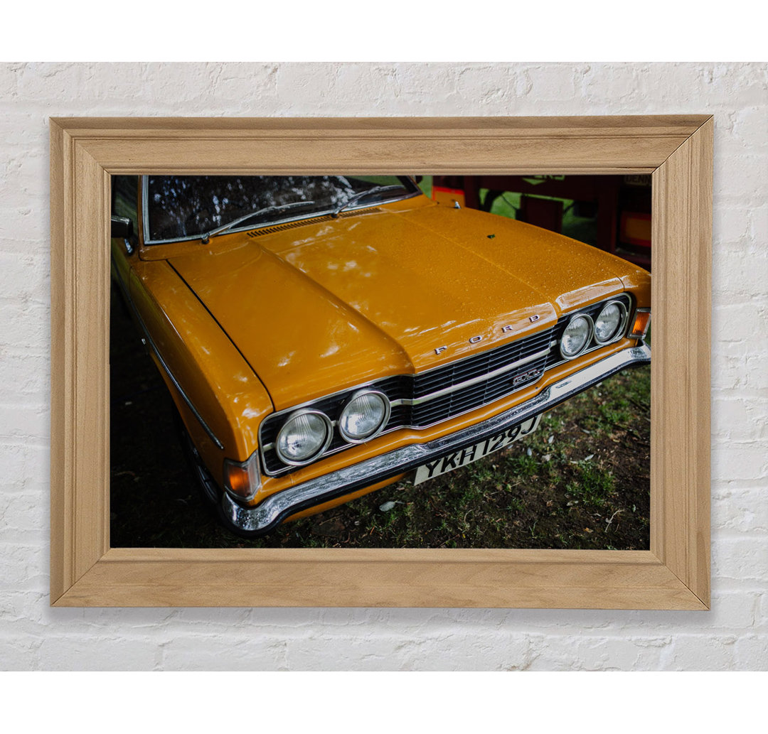 Mean Yellow Classic Car - Einzelner Bilderrahmen Kunstdrucke