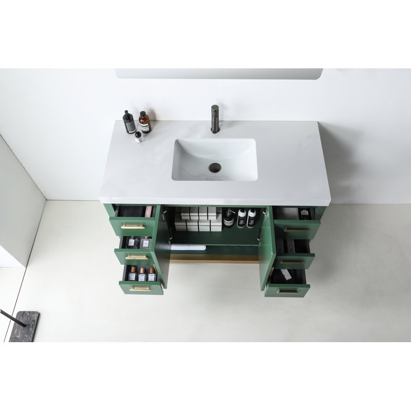 Winchester 48” W Single Vanity, Forest Green, White