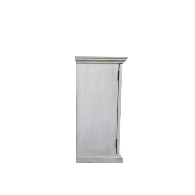 Commode 2 portes en verre, Blanc antique