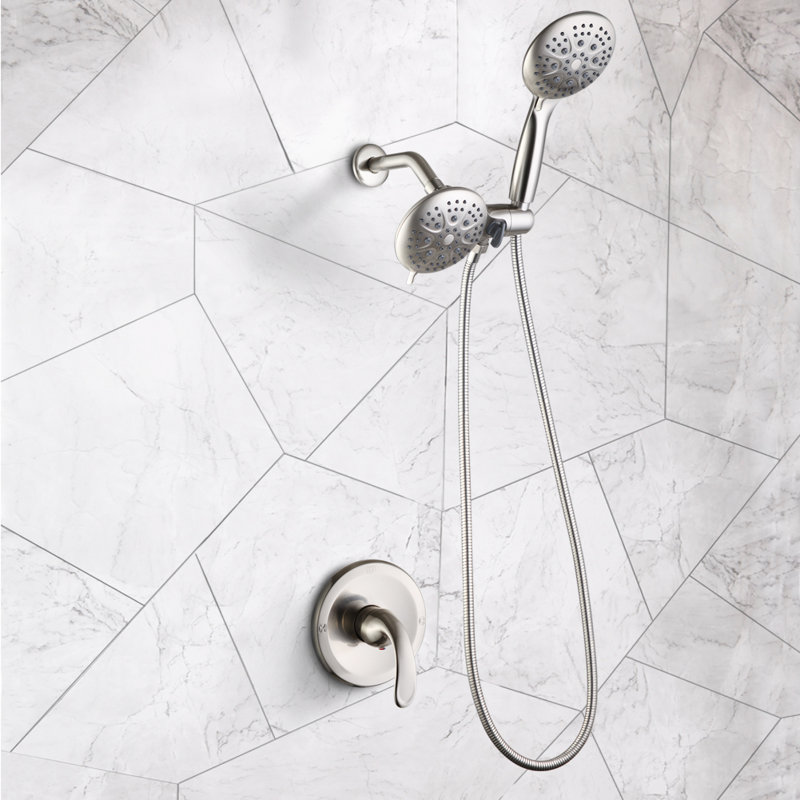 Robinet de douche avec valve brute, Nickel brossé
