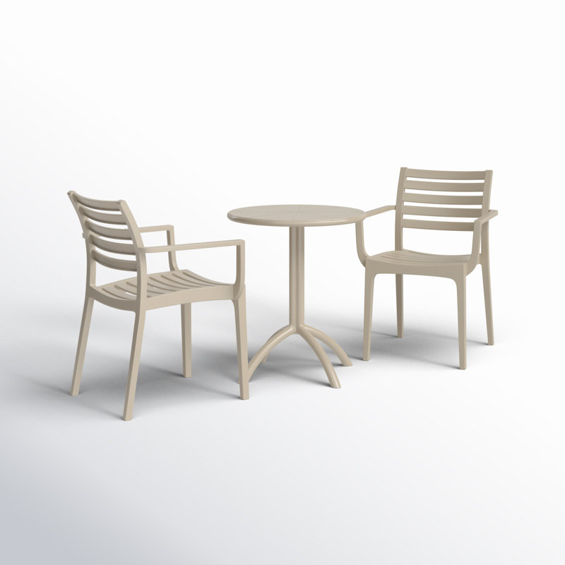 Seneca 2 - Person 23.6" Round Bistro Set, Taupe