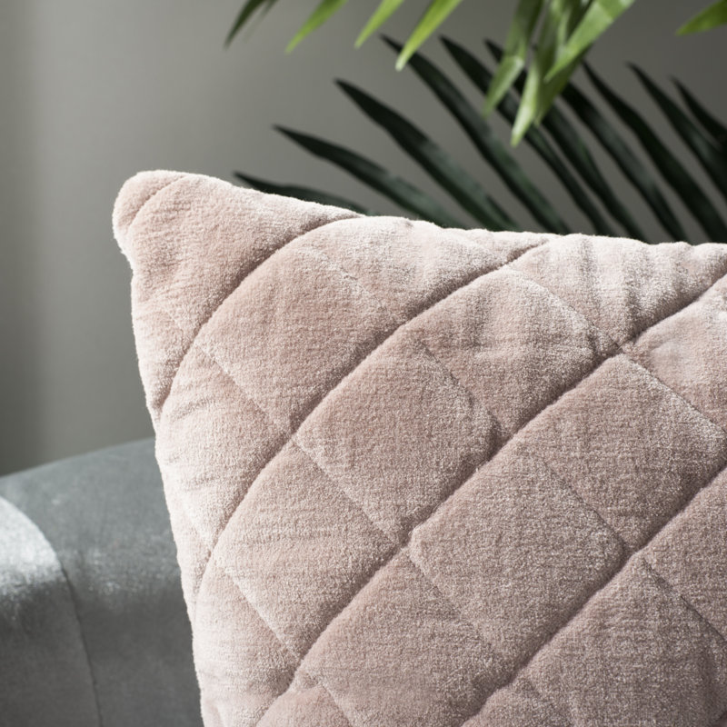 Rose Velvet Embroidered Square Throw Pillow 18" x 18"