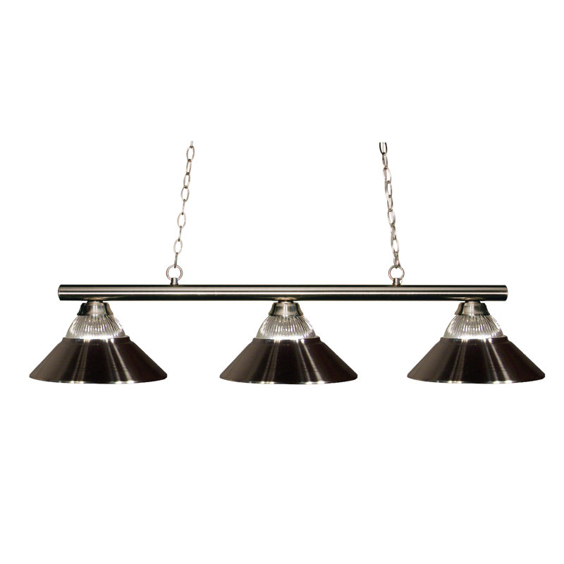 3 Light Billiard Pendant, Royal Blue/ Brushed Nickel
