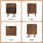 Angela Night Stand Set of 2 with Charging Station, Walnut Round Corner Nightstand, Bedside Table with Drawer, 15.7"D x 17.7"W x 23.6"H-1668423375