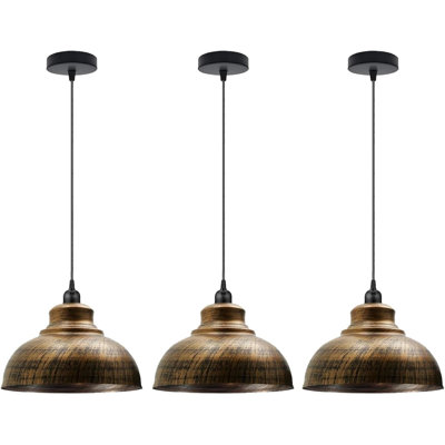 Ensemble de 3 luminaires suspendus modernes, plafonniers suspendus en métal avec cordon réglable, éclairage de base E26 pour îlot de cuisine, salle à manger, chambre à coucher, couloir, style contemporain
