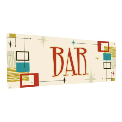 " Mid-Century Bar Metal Sign "