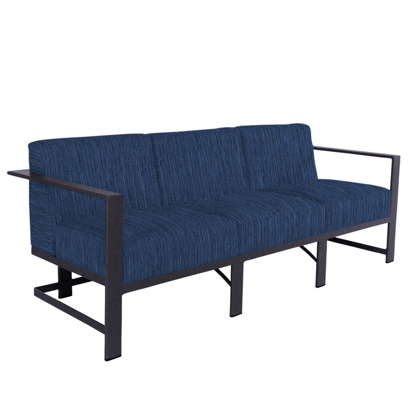 Studio Outdoor 3 - Seat Patio Sofa, Graphite, Flagship Stone Sunbrella®