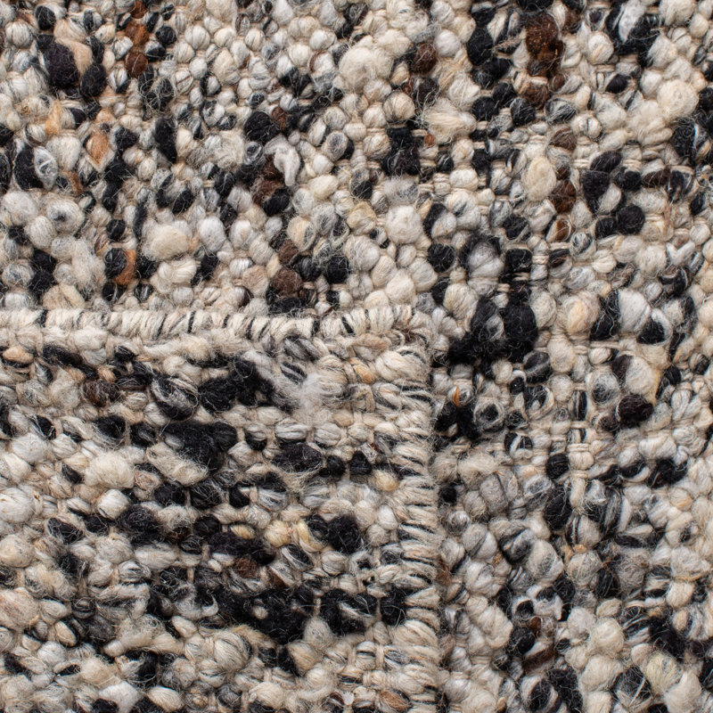 Leo Natura Hand Woven Wool/Cotton Abstract Rug in Gray/Beige, Rectangle 8' x 10'