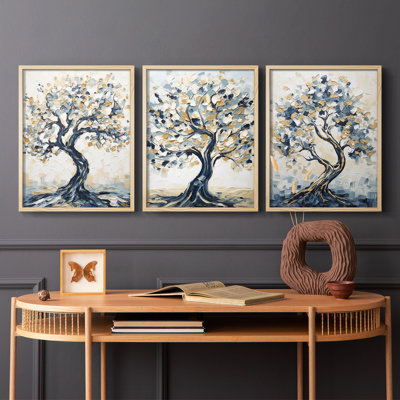 Lanscape Study  Series  XLV  -Set Of 3 Framed Giclee Prints -Ready to Hang