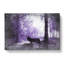Black Wolf In A Purple Forest In Abstract - Wrapped Canvas-55312459