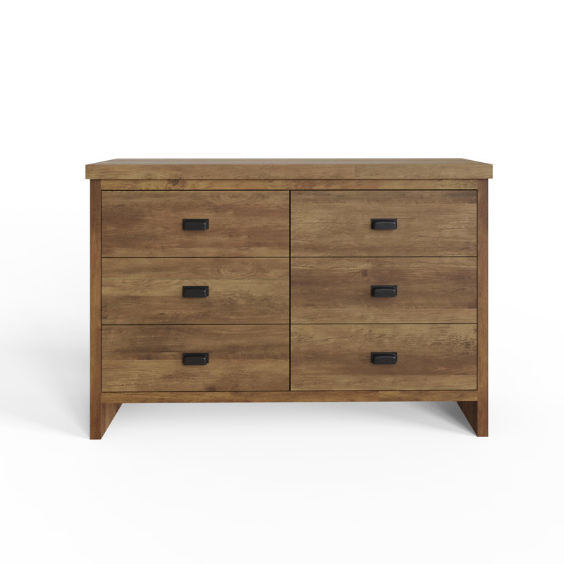 Almudena 112.5 cm W Chest of 6 Drawers, Knotty Oak