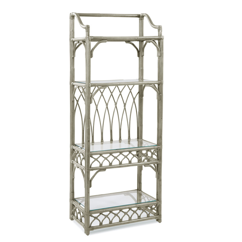 Étagère à livres en osier / rotin H 78 "x l 32" Edgewater, Graystone