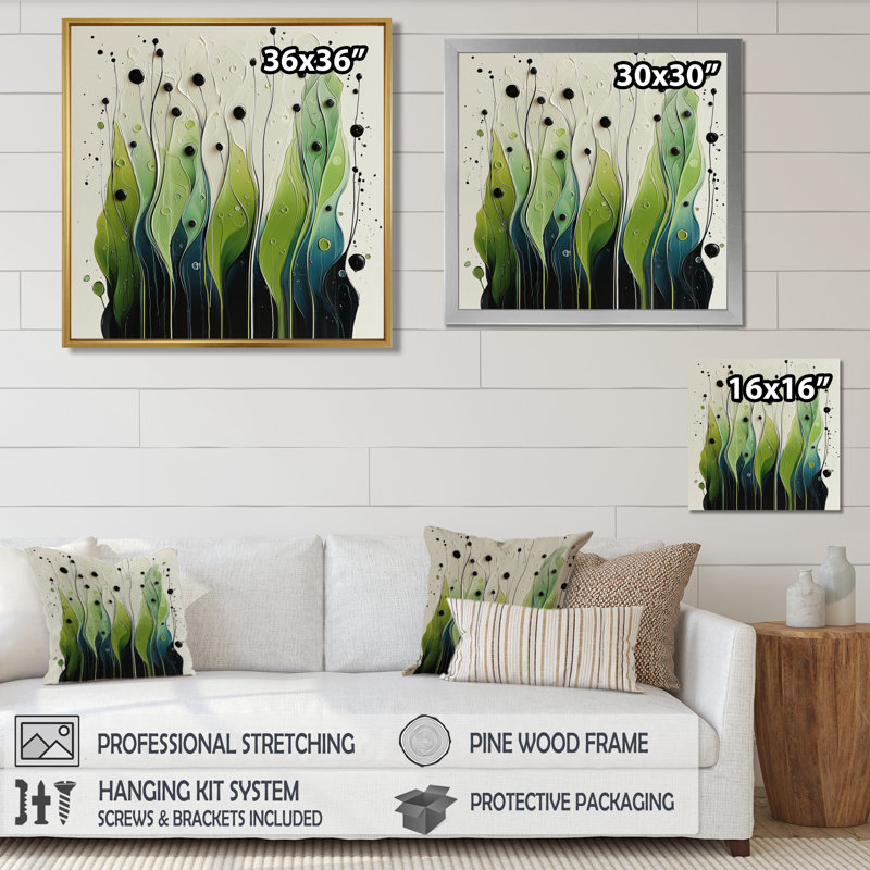 Oetjen Rhythmic Driauge Of Nature, Impression encadrée flottante, Noir, noir, noir, noir, H 16 po x l 16 po