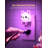 Square Wall Light Black Plug-In Night Light With Light Sensor, 5000K Daylight, Sliding Dimmer