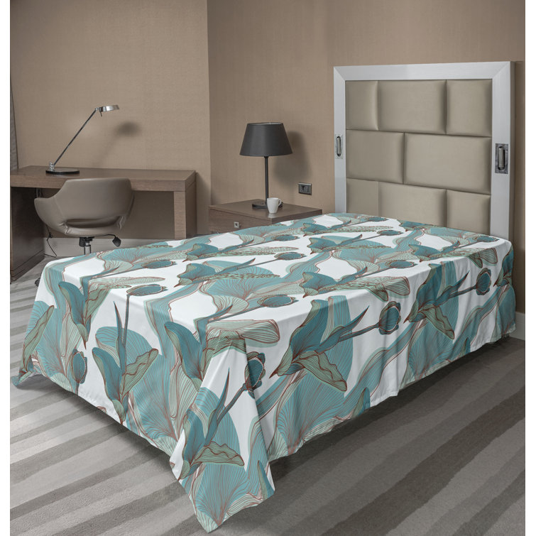 Drap plat à motif floral bohème Ambesonne