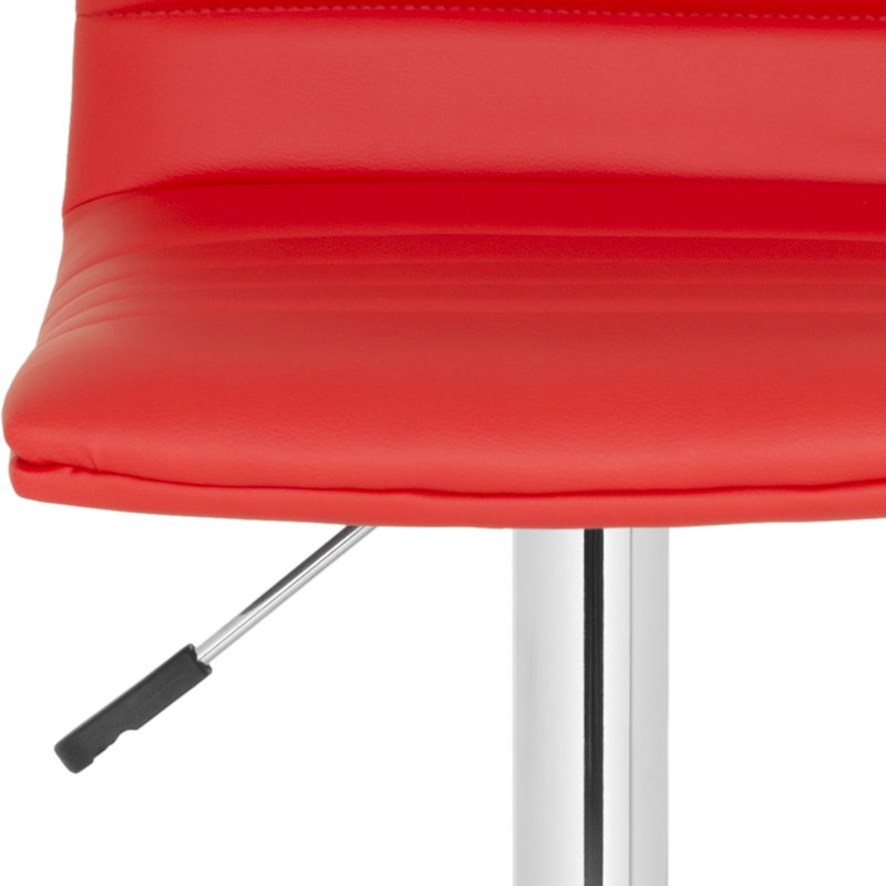 Bunky Swivel Upholstered Adjustable Height Counter Stool, Red